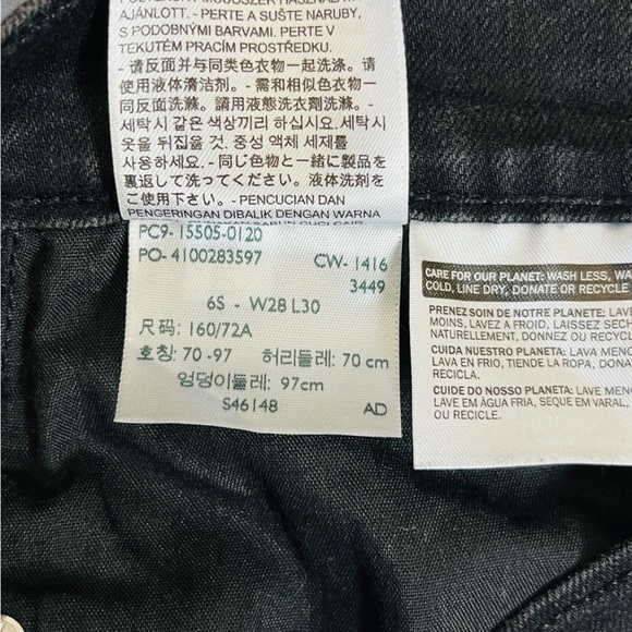 Levi 505 Straight Mid Rise Jeans. Black Size 6. #807 - Picture 10 of 10